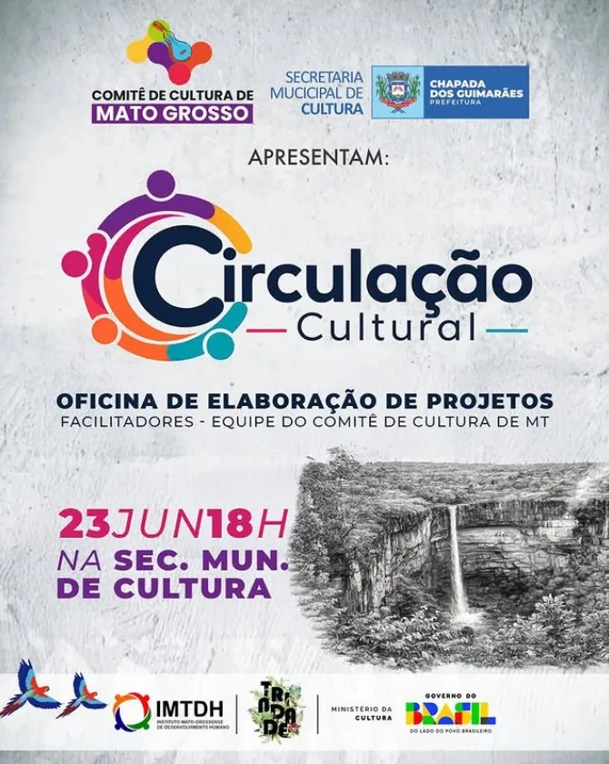 Oficina gratuita vai ensinar elaboração de projetos culturais em Chapada dos Guimarães